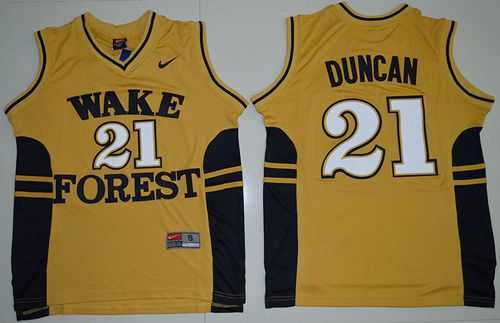 Wake Forest Demon Deacons #21 Tim Duncan Gold Basketball Stitched NCAA Jersey,We sell and wholesale Wake Forest Demon Deacons #21 Tim Duncan Gold Basketball Stitched NCAA Jersey on line form chian!